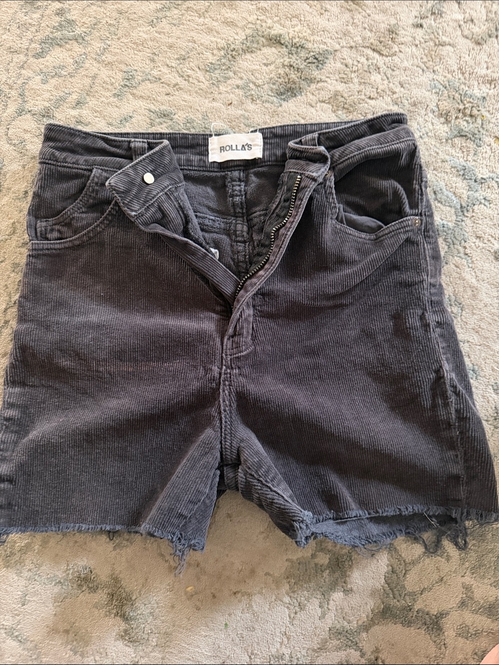 ROLLA'S Black Corduroy Frayed Hem Kids Shorts